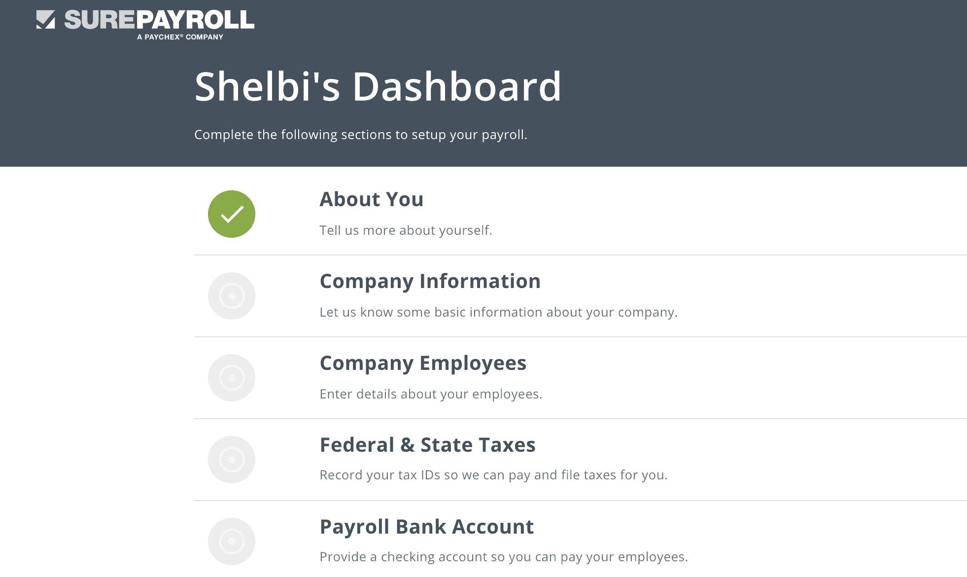 surepayroll dashboard