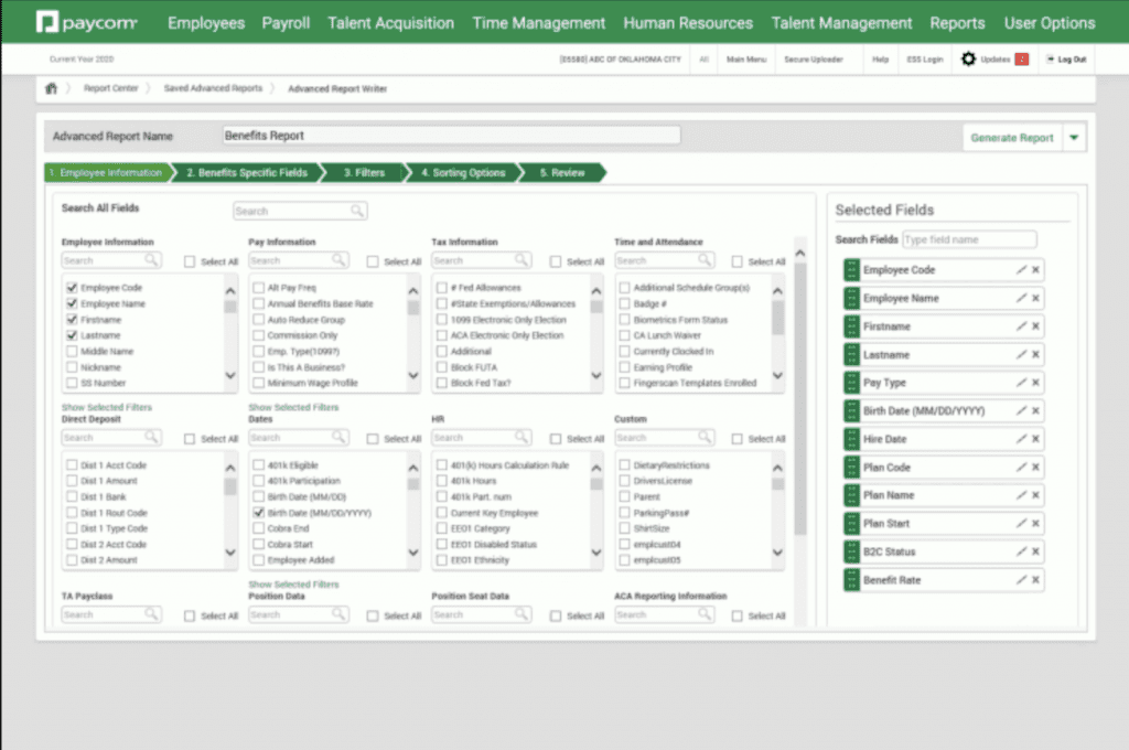 paycom payroll reports