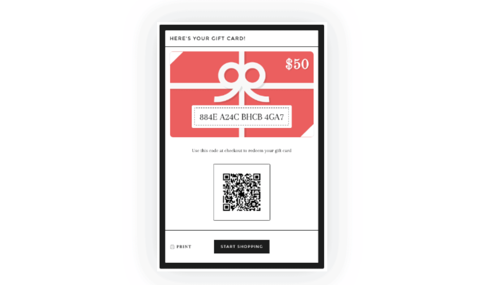 shopify egift card example