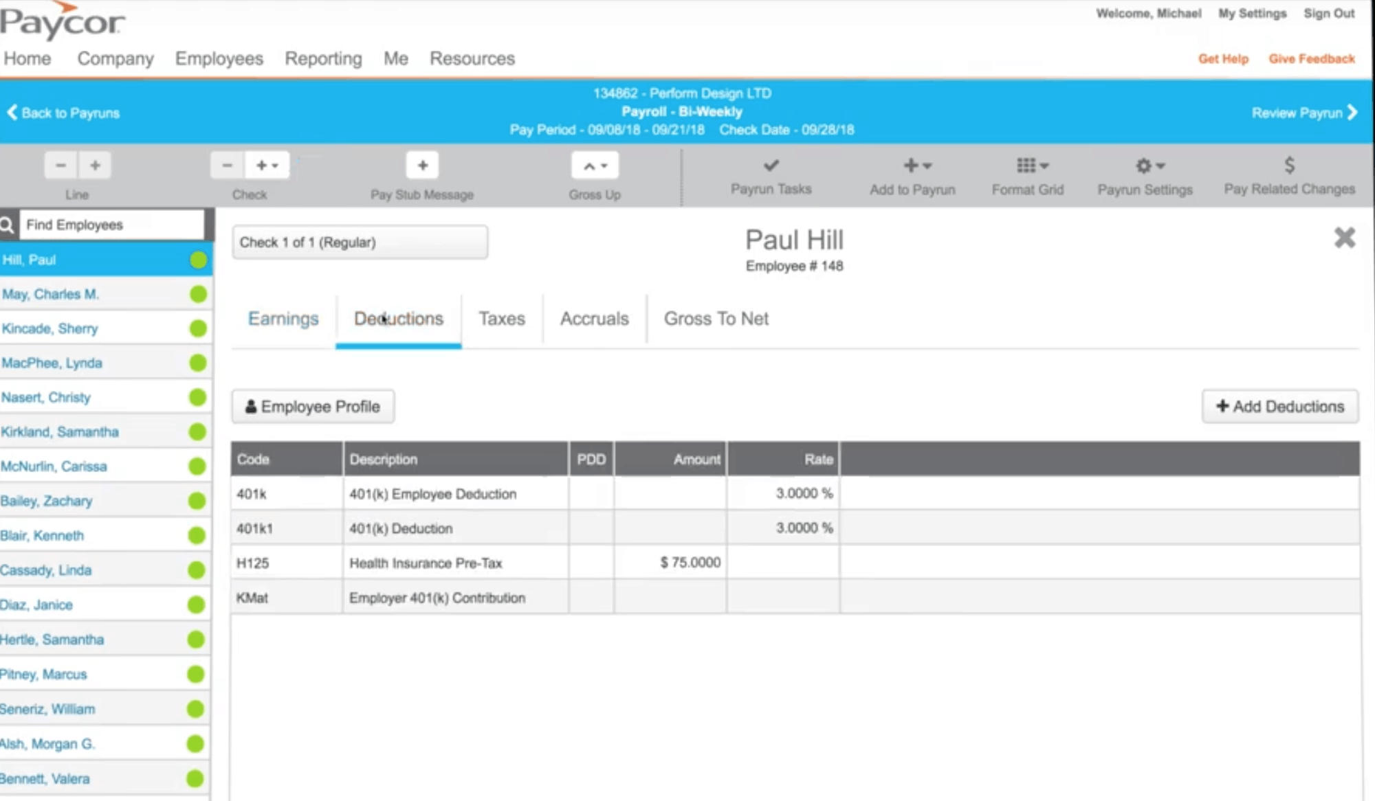 paycor dashboard