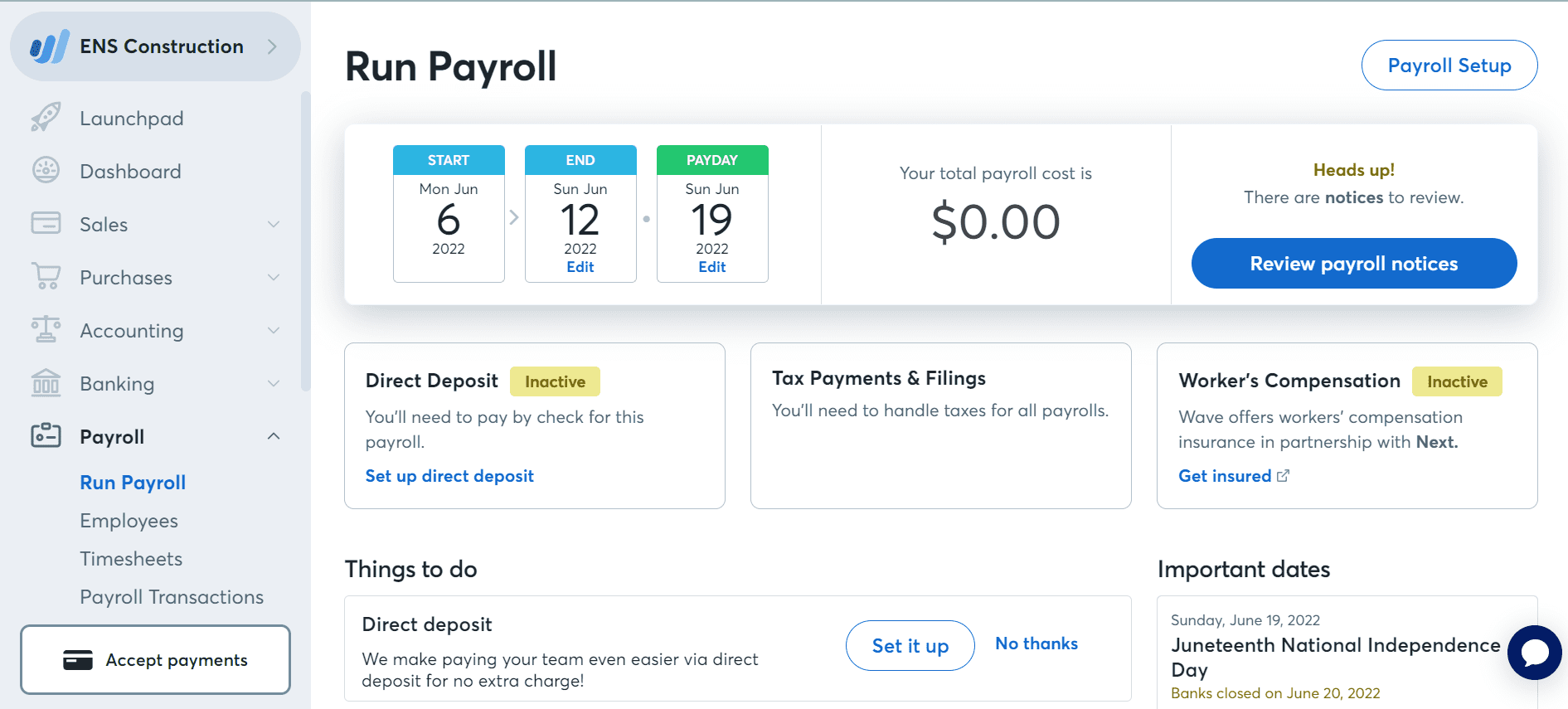 wave payroll dashboard