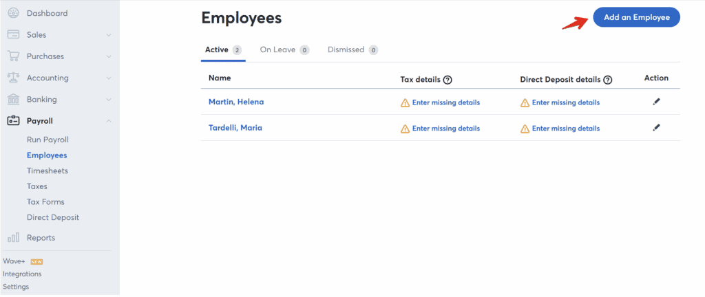 wave payroll employee management