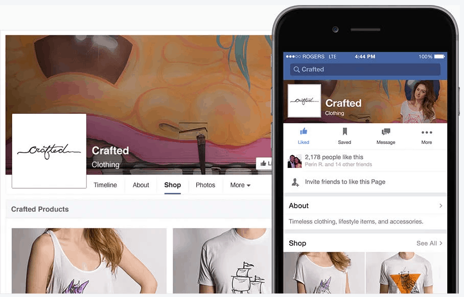 shopify store on facebook and mobile