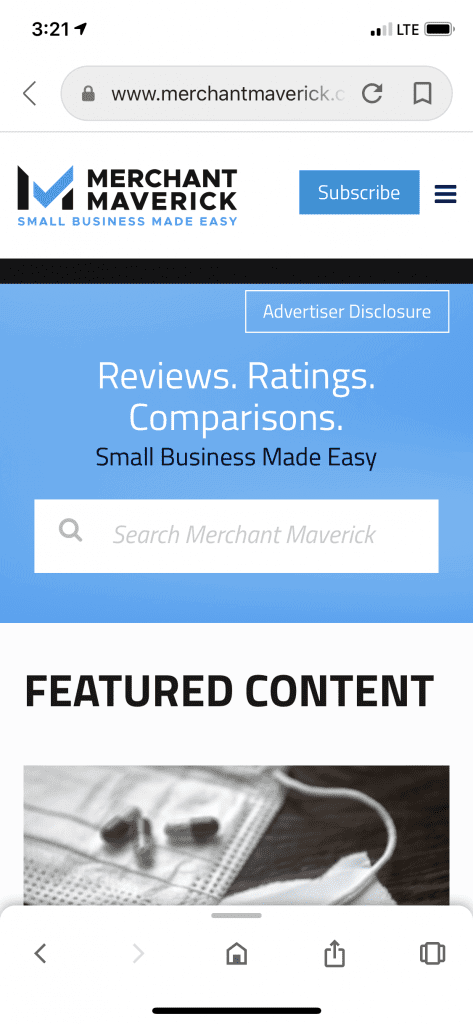 Example of a mobile-responsive website.