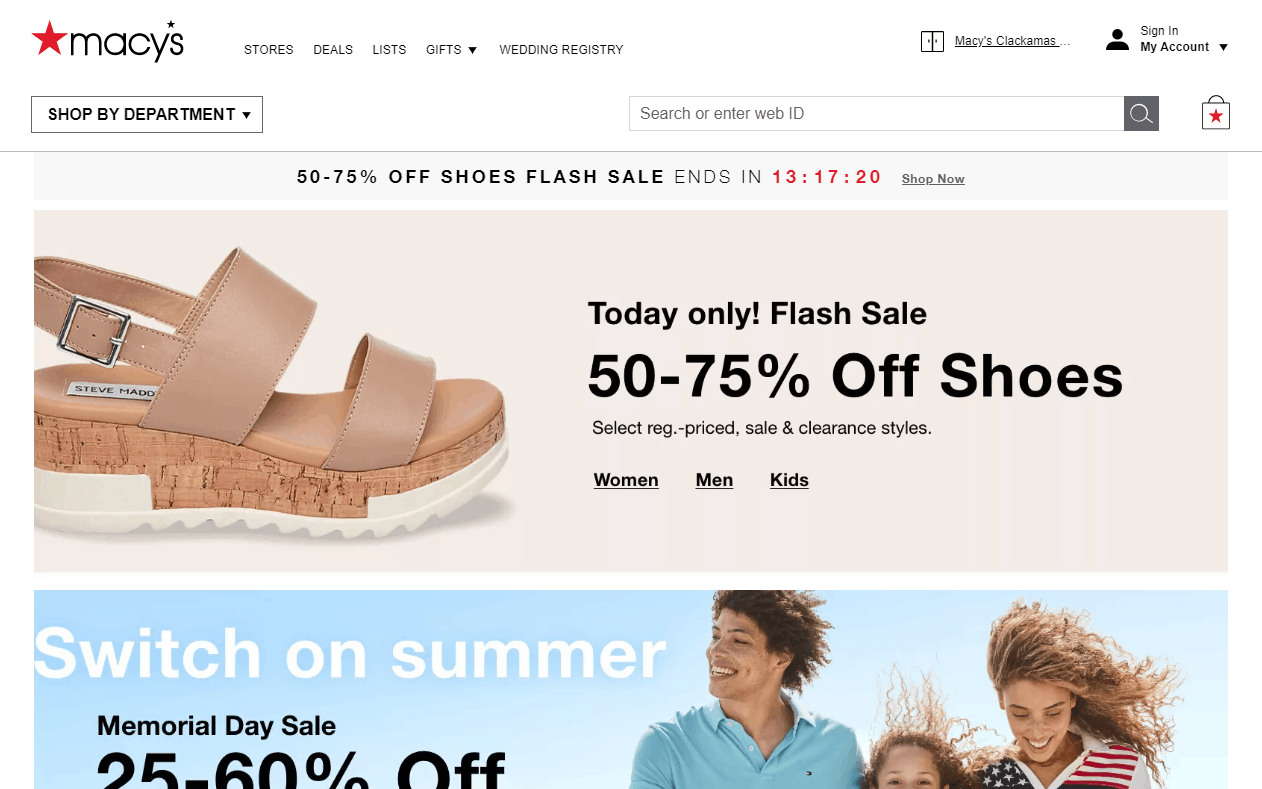 Macy's responsive web design
