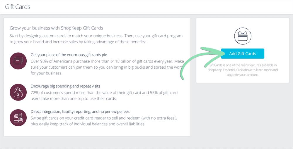 shopkeep add gift cards screenshot