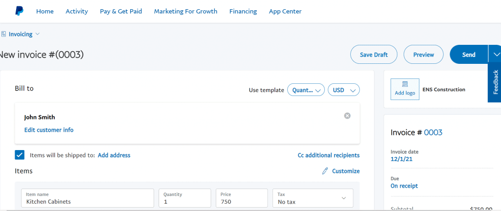 free invoice software paypal invoices
