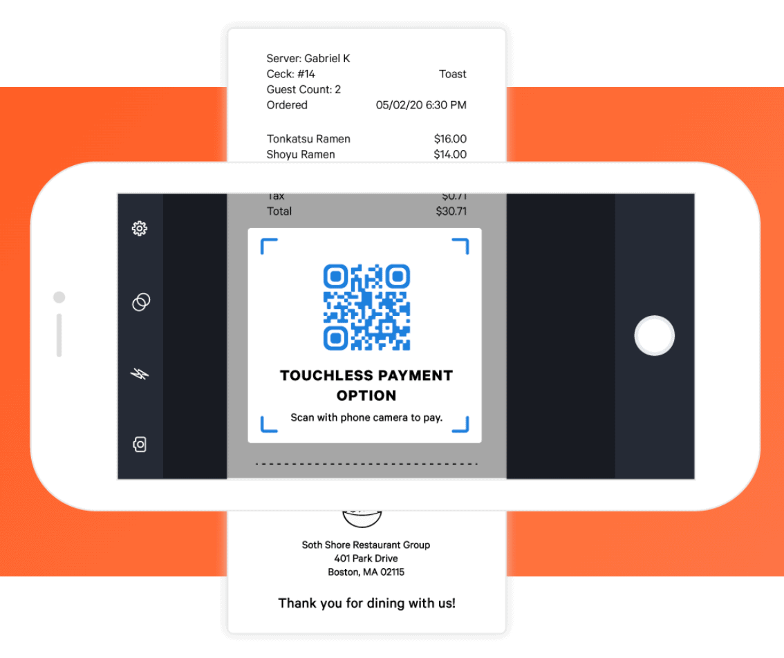 toast pay at table touchless payment feature
