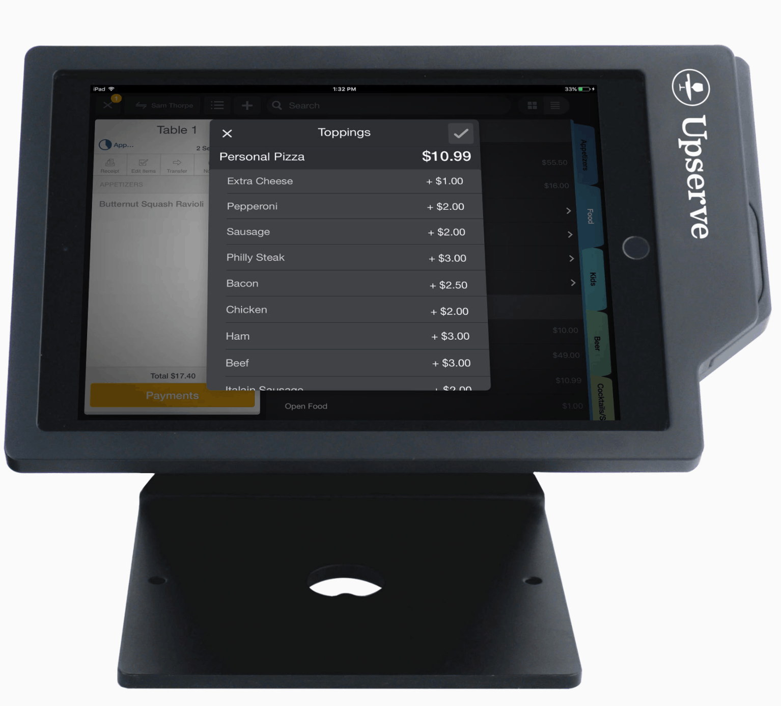 upserve pos for pizzerias