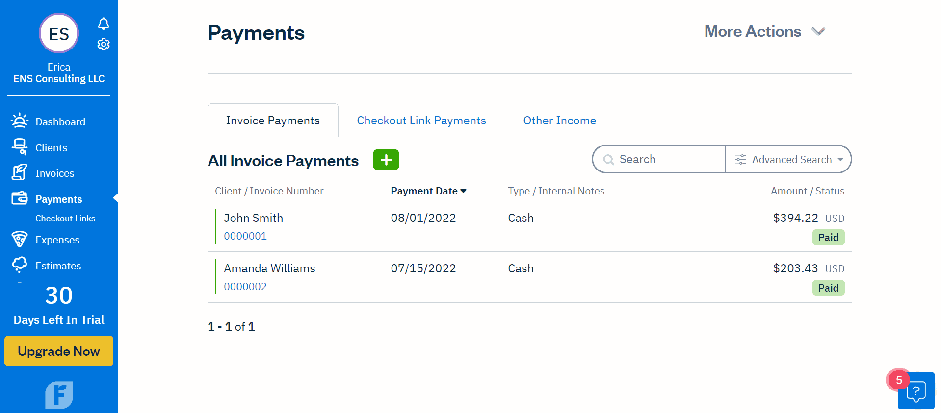 freshbooks online invoice payments