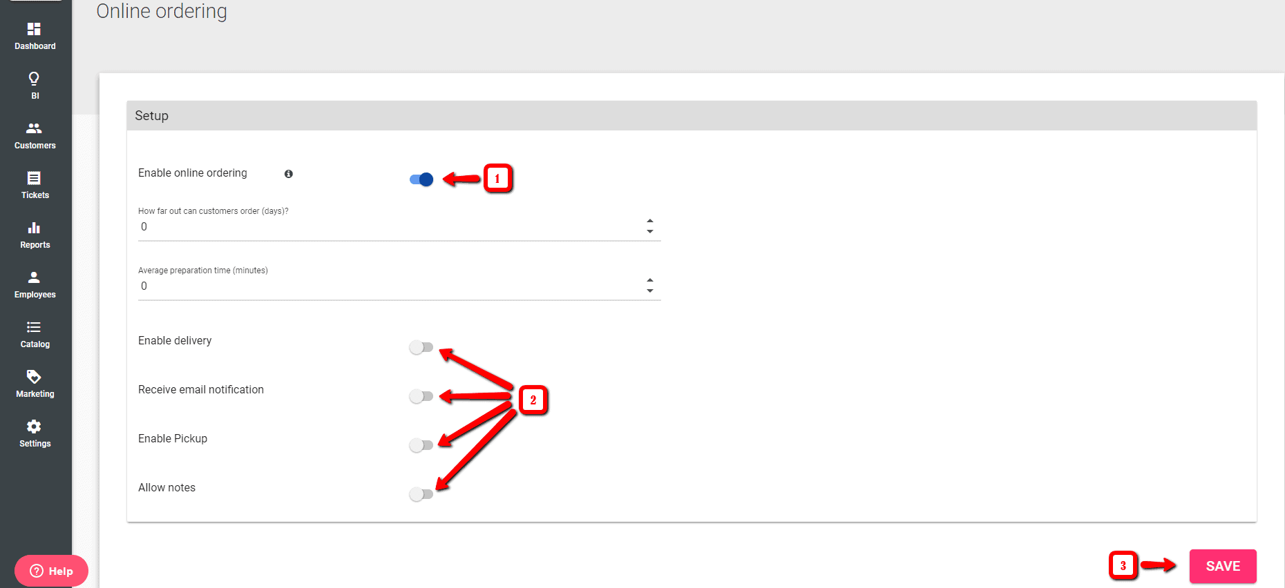 franpos online ordering setup