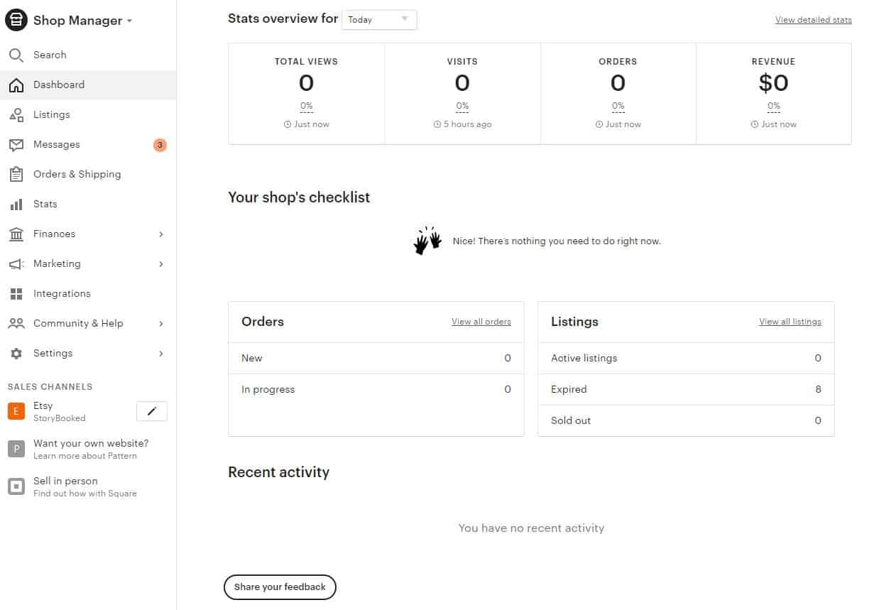 Etsy Review Of Dashboard 