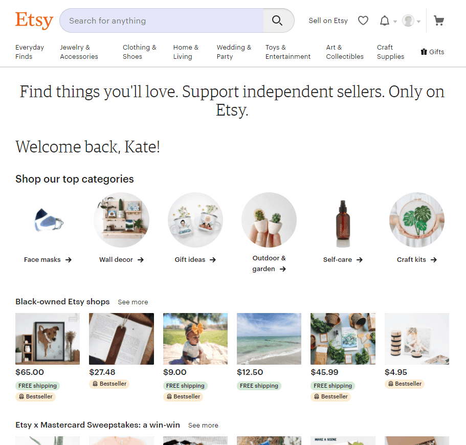 selling on Etsy