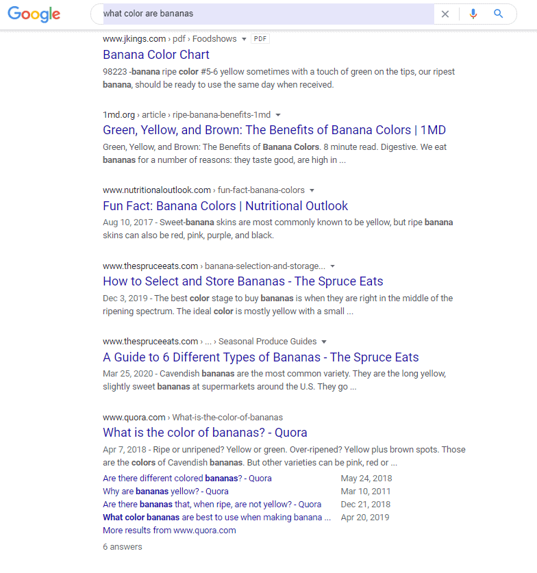 Screengrab of Google search