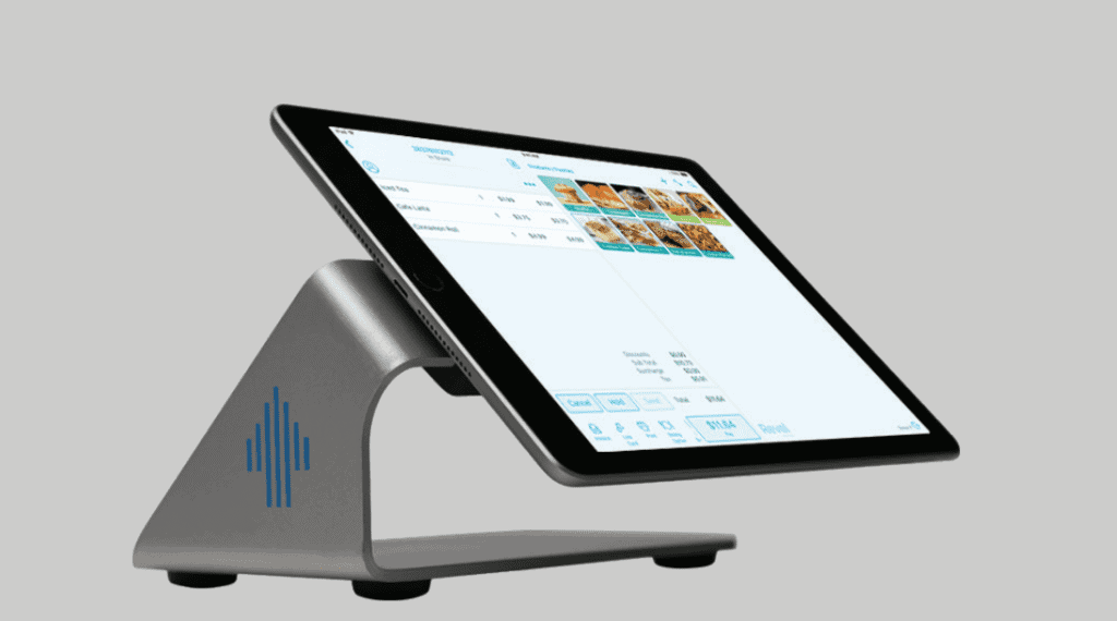 revel pos on iPad with stand