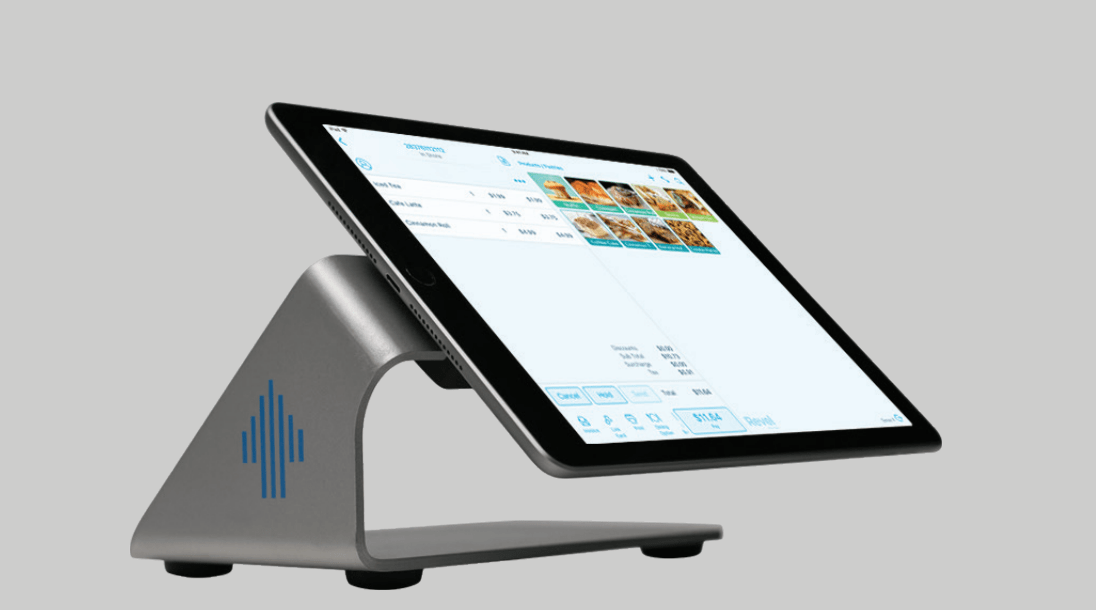 revel restaurant pos system on iPad with stand