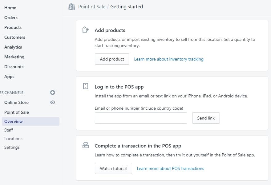 Screengrab of Shopify POS