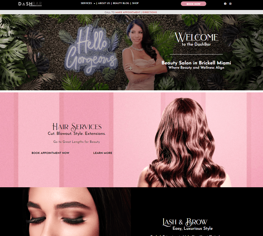 salon website powered by Square Online