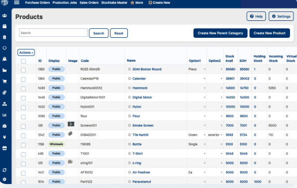 Screengrab showing Cin7 inventory management product page