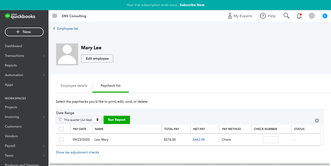 how to do payroll in quickbooks online