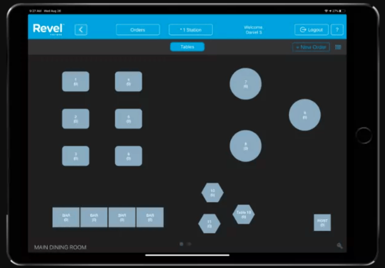 revel restaurant pos system table management on ipad