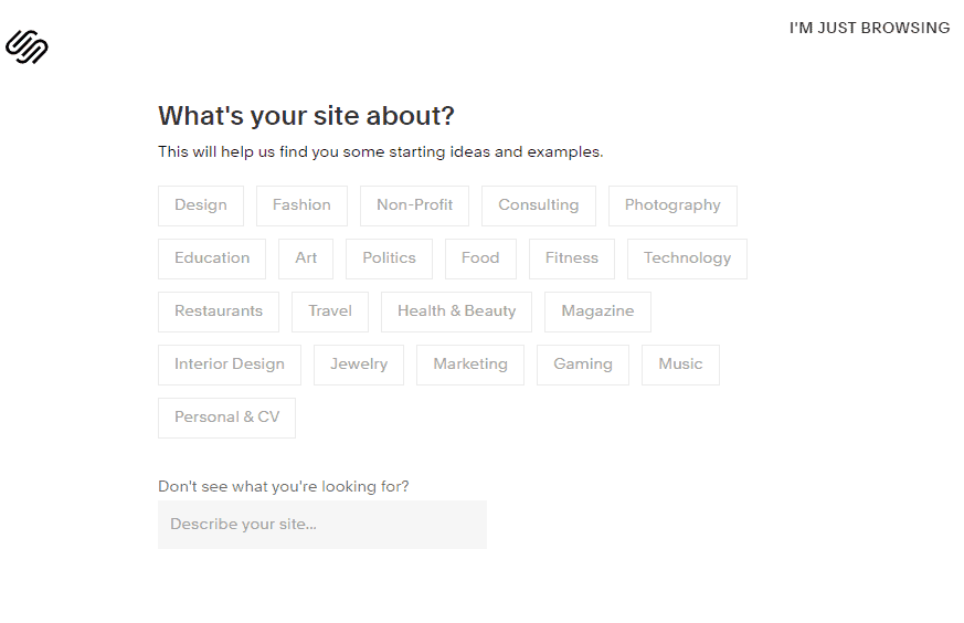 Screengrab showing how to use Squarespace setup to build a Squarespace website