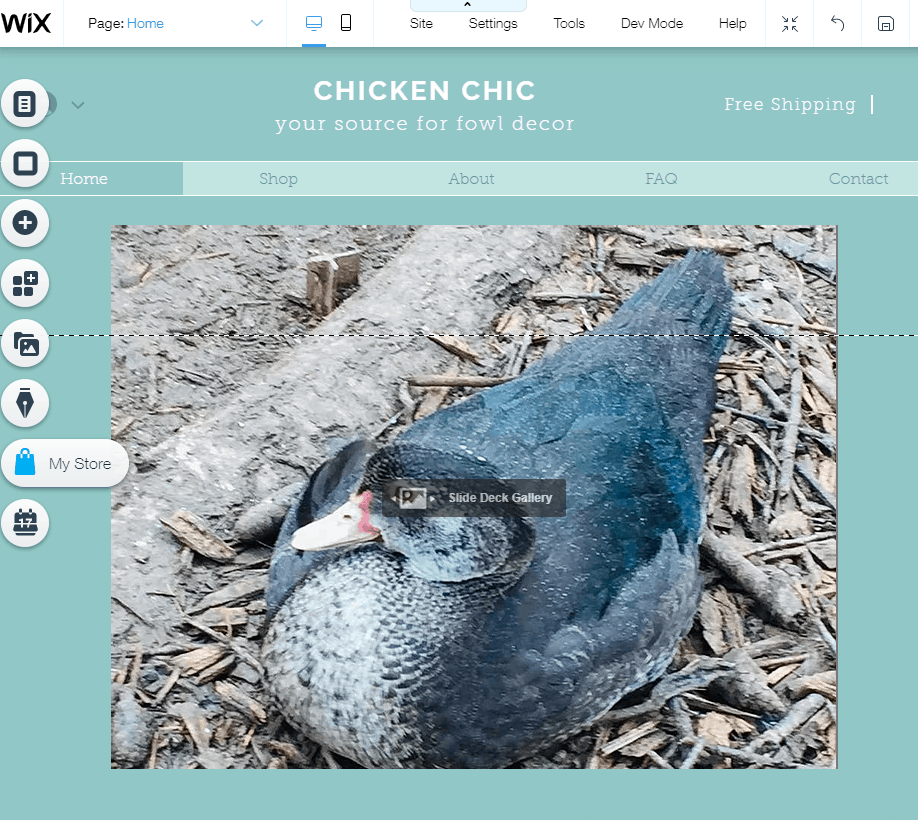 Screengrab showing edited landing page showing you how to build your Wix webpage