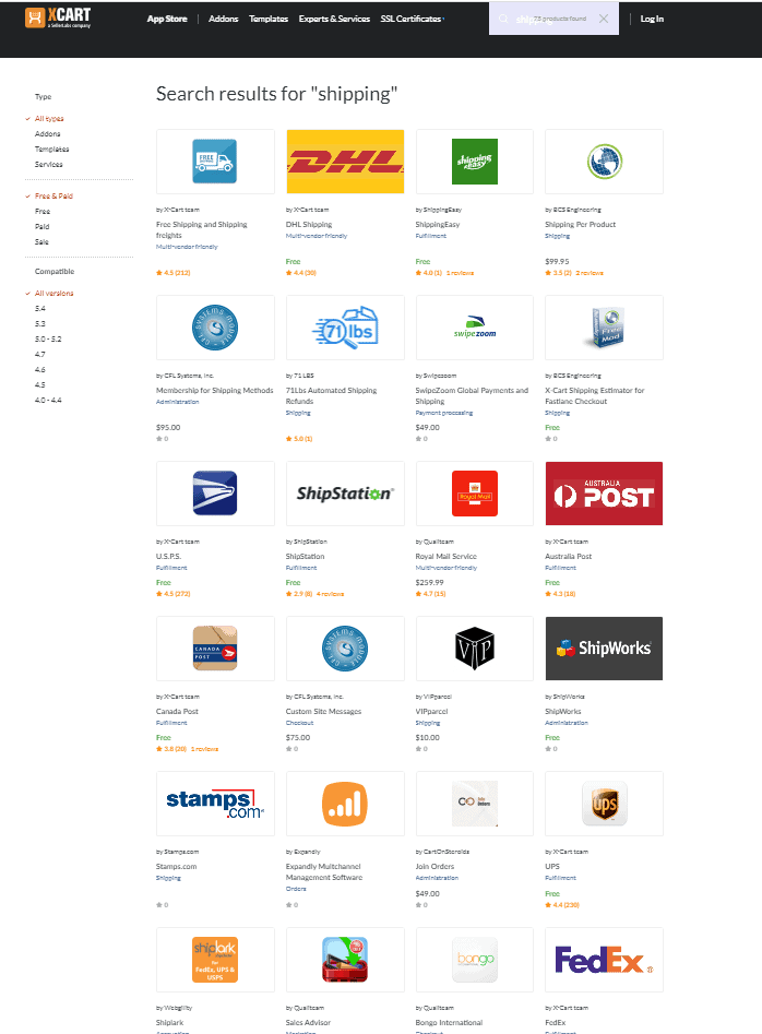 xcart shipping integrations