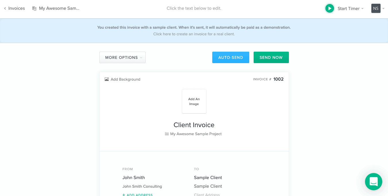 send invoices with bonsai