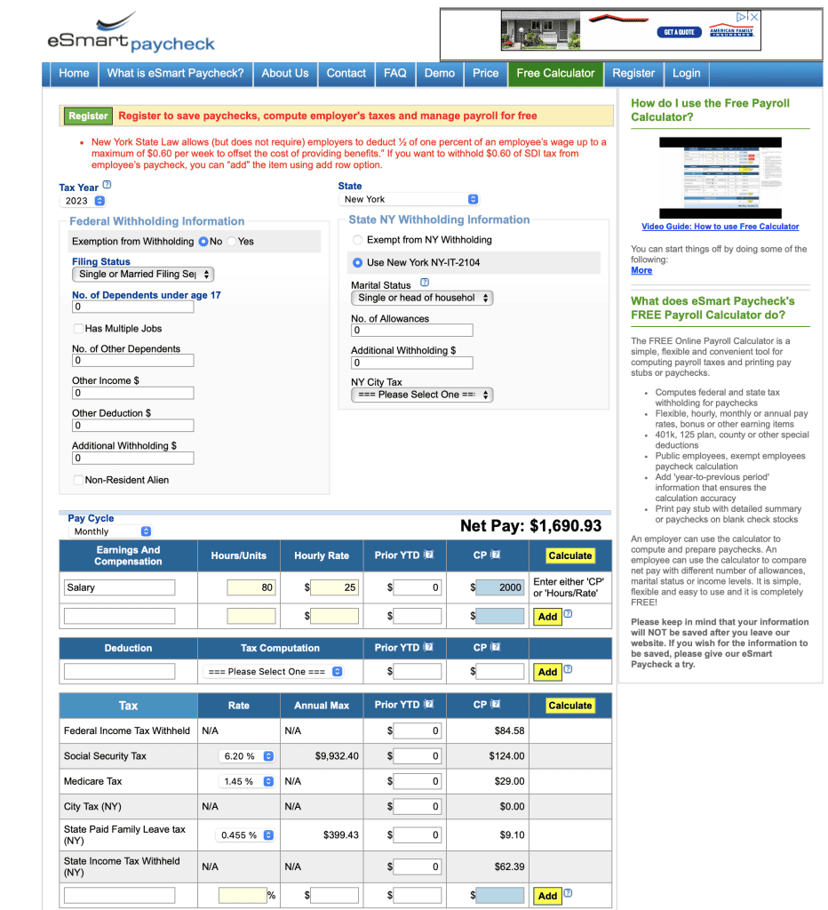 eSmart Paycheck Dashboard