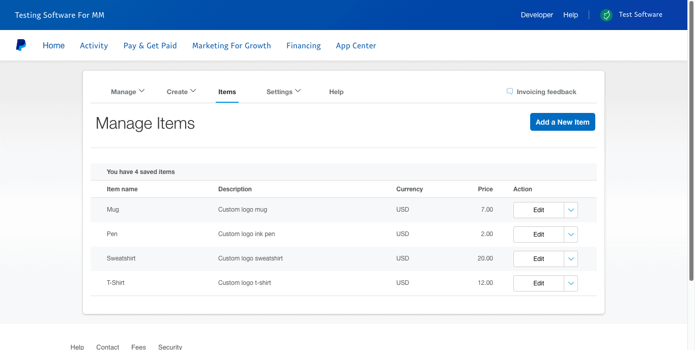 send invoices with paypal