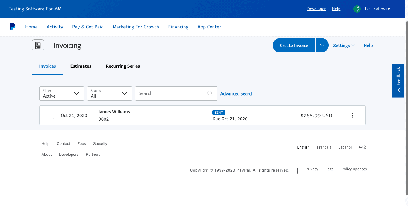 how to send invoices with paypal