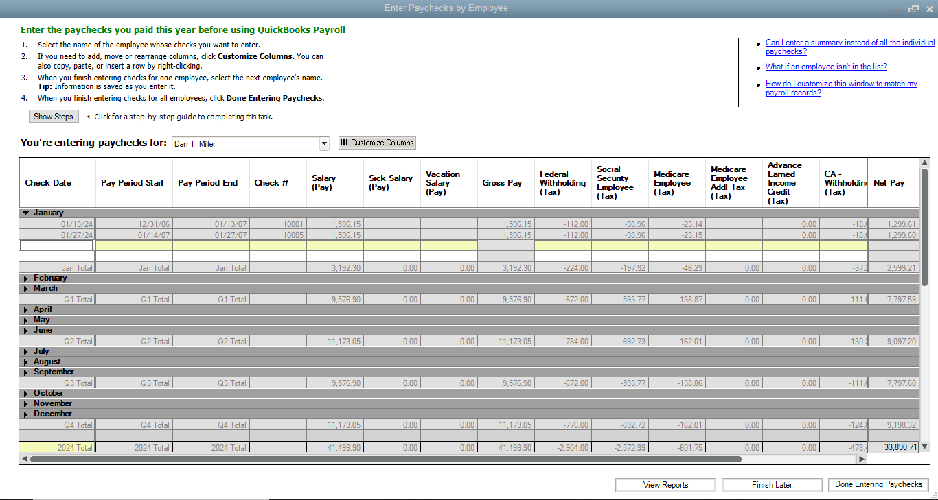 how to do payroll in quickbooks
