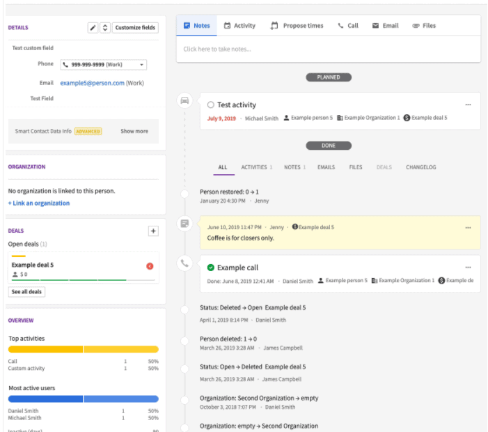 Screengrab of Pipedrive webpage