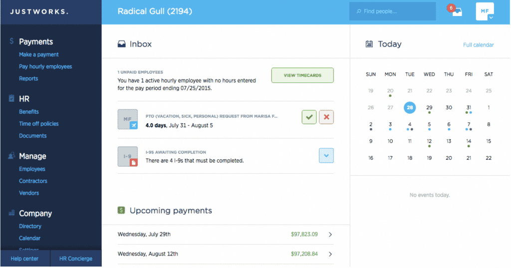 justworks dashboard