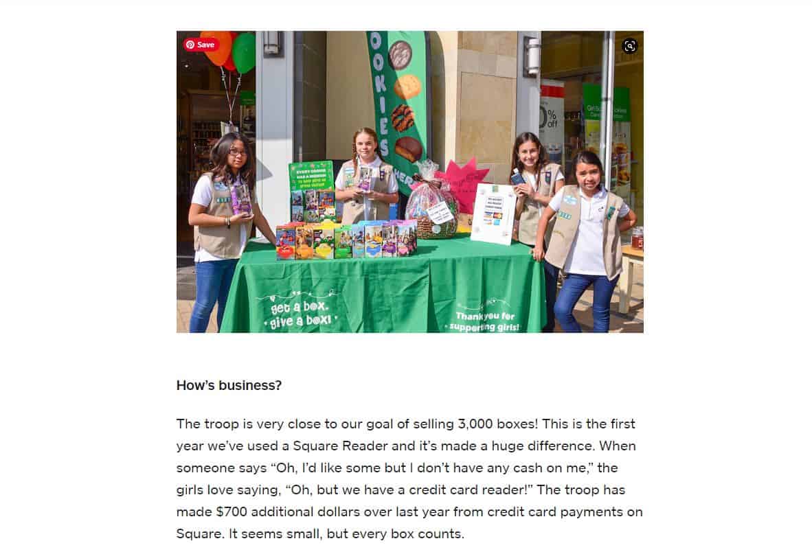 Square girl scout cookie credit card reader