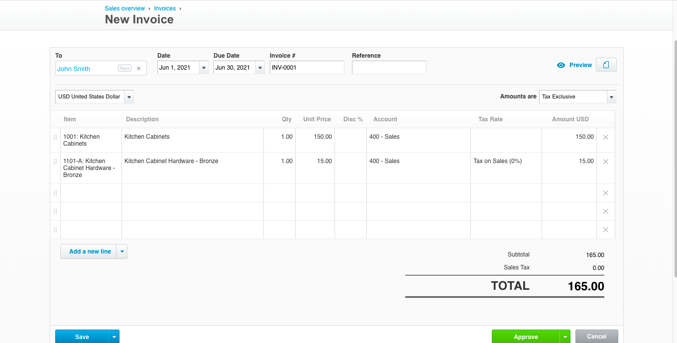 xero invoice