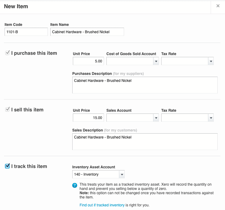 xero inventory management