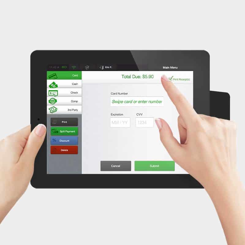 cake orderpad pos on ipad payment screen