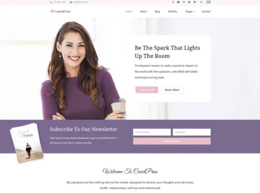 Screengrab of CoachPress theme for WordPress
