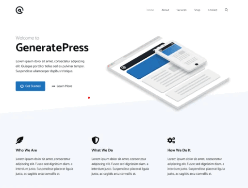 Screengrab of GeneratePress theme for WordPress