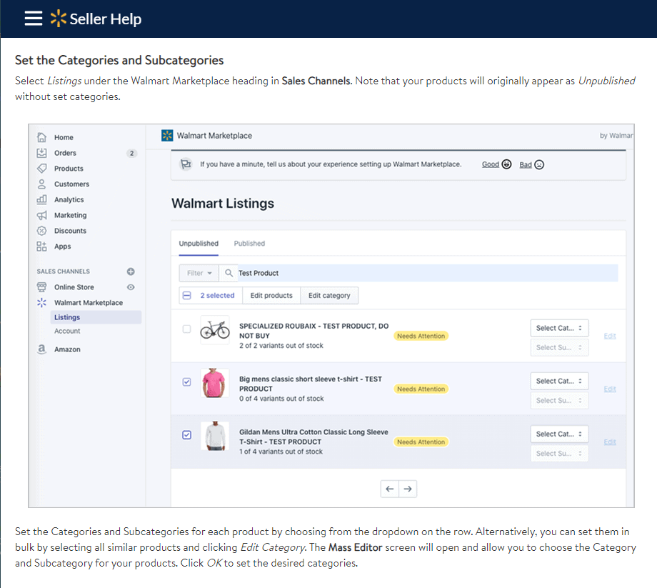 Screengrab of Shopify's Walmart app product page