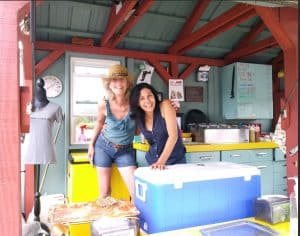 Snappy Dogs owners Teresa Boyce and Lisa Volpe Hachey in their mobile eatery