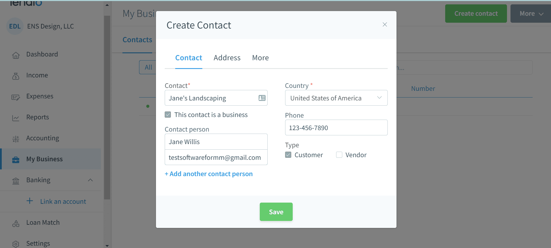 lendio accounting review contact management