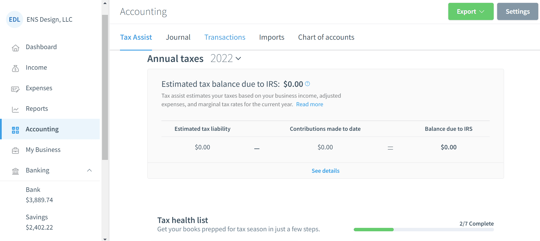 lendio accounting review tax support