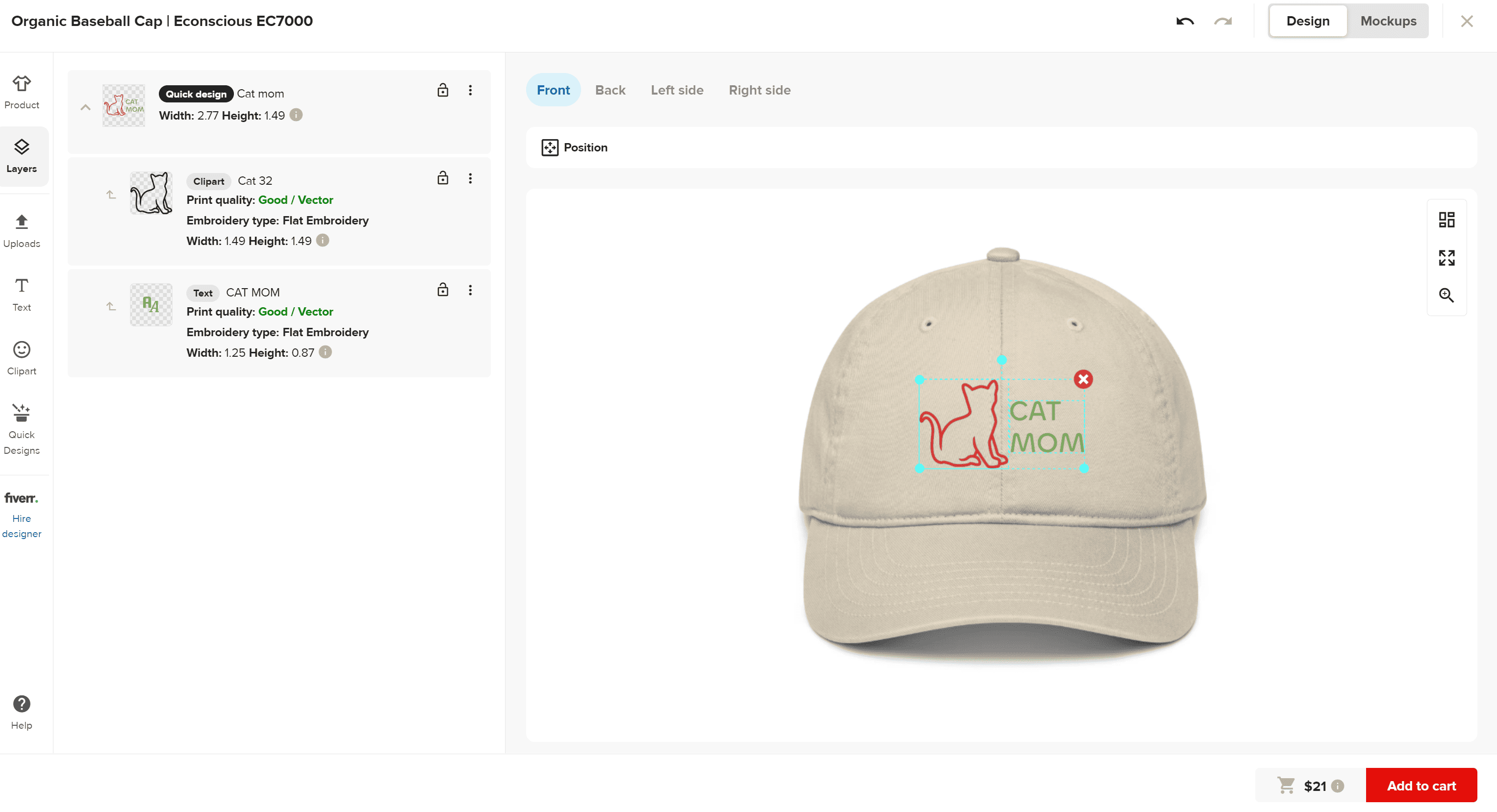 Printful print-on-demand website eco-conscious hat designer