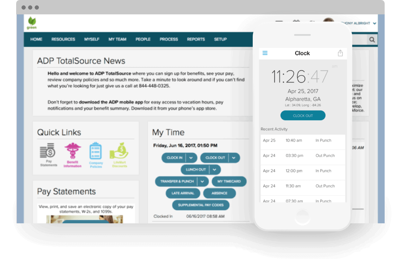 adp totalsource peo dashboard