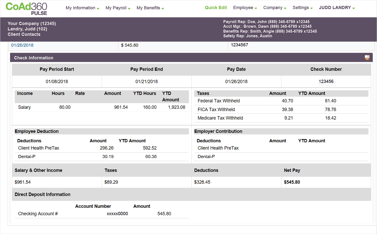 coadvantage 360 dashboard