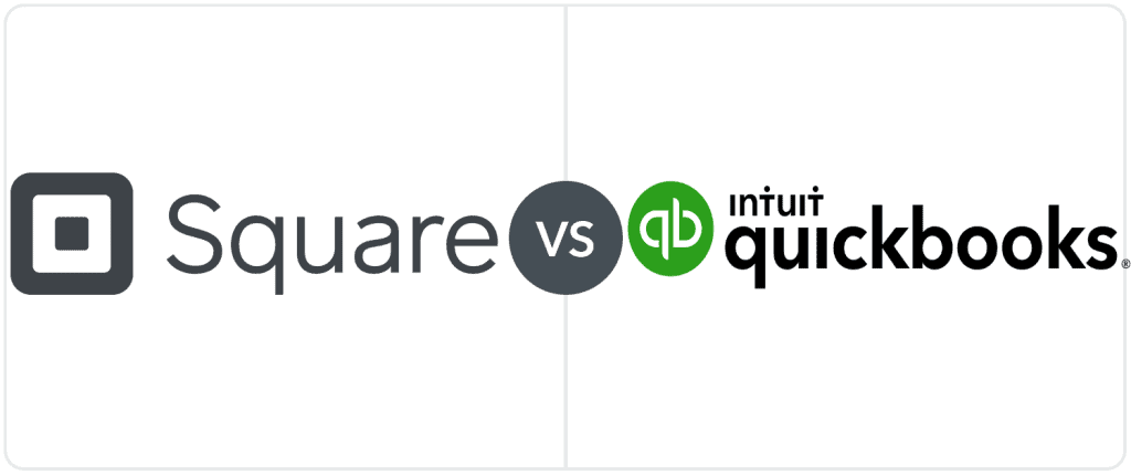Square VS QuickBooks logos