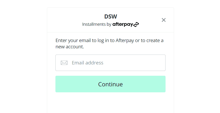 Checkout redirect to Afterpay account.